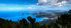 Preview wallpaper sea, mountains, aerial view, landscape, italy