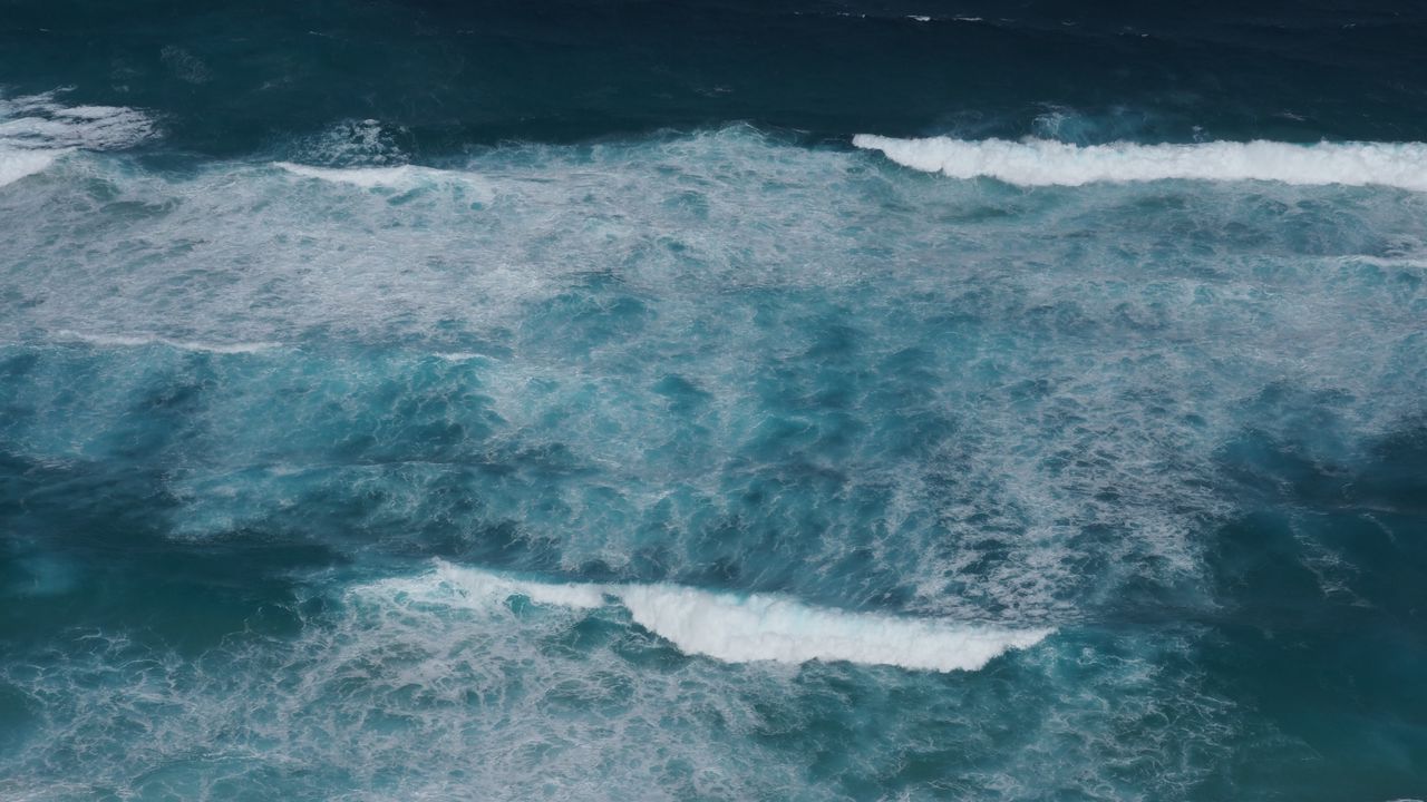 Wallpaper sea, nature, waves, foam, blue
