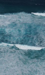 Preview wallpaper sea, nature, waves, foam, blue