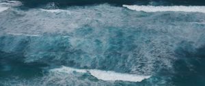 Preview wallpaper sea, nature, waves, foam, blue