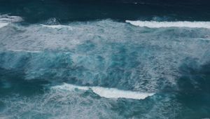 Preview wallpaper sea, nature, waves, foam, blue