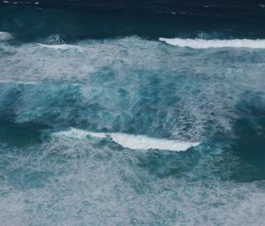 Preview wallpaper sea, nature, waves, foam, blue