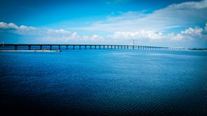 Preview wallpaper sea, ocean, clouds, sky, blue, view