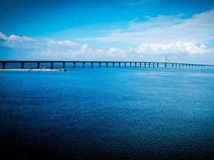 Preview wallpaper sea, ocean, clouds, sky, blue, view