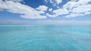 Preview wallpaper sea, ocean, horizon, clouds, sky
