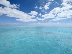 Preview wallpaper sea, ocean, horizon, clouds, sky