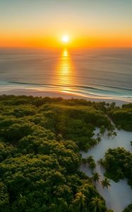 Preview wallpaper sea, ocean, island, sun, landscape