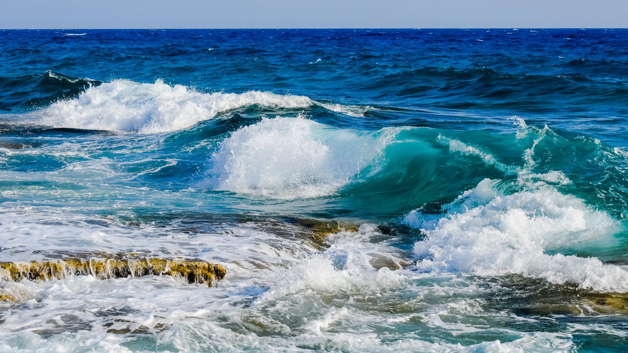 Wallpaper sea, ocean, surf, stones, foam