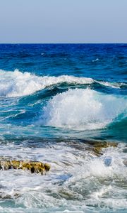 Preview wallpaper sea, ocean, surf, stones, foam