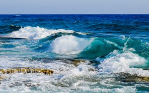 Preview wallpaper sea, ocean, surf, stones, foam