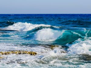 Preview wallpaper sea, ocean, surf, stones, foam