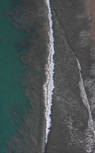 Preview wallpaper sea, ocean, waves, sea foam, aerial view