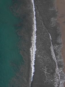 Preview wallpaper sea, ocean, waves, sea foam, aerial view