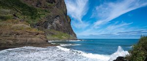 Preview wallpaper sea, ocean, waves, rocks, bay, nature