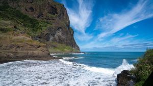 Preview wallpaper sea, ocean, waves, rocks, bay, nature