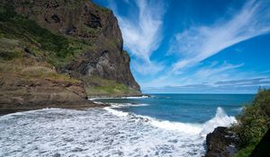 Preview wallpaper sea, ocean, waves, rocks, bay, nature