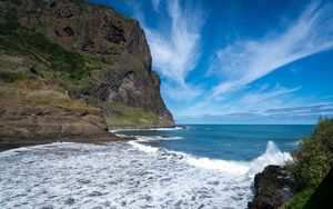 Preview wallpaper sea, ocean, waves, rocks, bay, nature