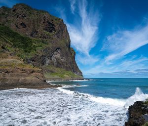 Preview wallpaper sea, ocean, waves, rocks, bay, nature