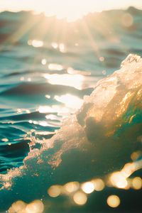 Preview wallpaper sea, ocean, waves, splashes, light, sun