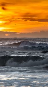 Preview wallpaper sea, ocean, waves, landscape, sky, nature