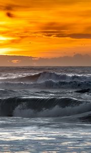 Preview wallpaper sea, ocean, waves, landscape, sky, nature