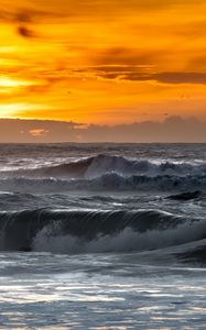 Preview wallpaper sea, ocean, waves, landscape, sky, nature