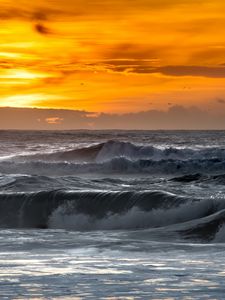 Preview wallpaper sea, ocean, waves, landscape, sky, nature