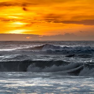 Preview wallpaper sea, ocean, waves, landscape, sky, nature