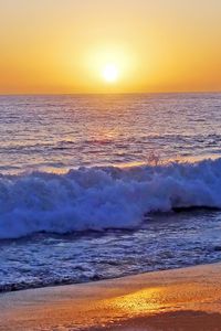 Preview wallpaper sea, ocean, waves, sun, landscape, nature