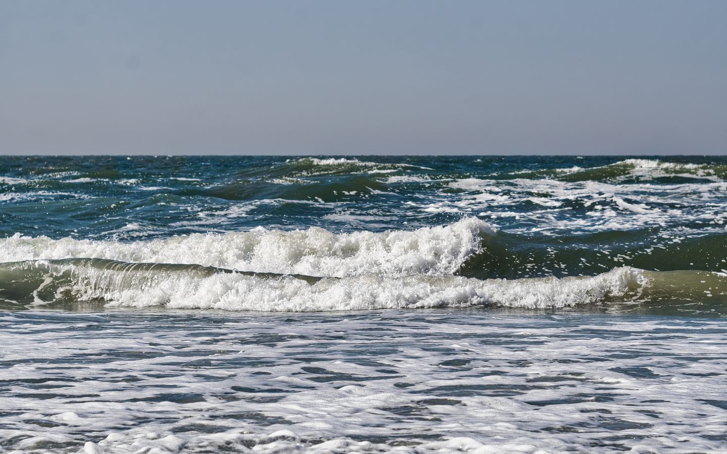 1440x900 Wallpaper sea, ocean, waves, horizon, landscape