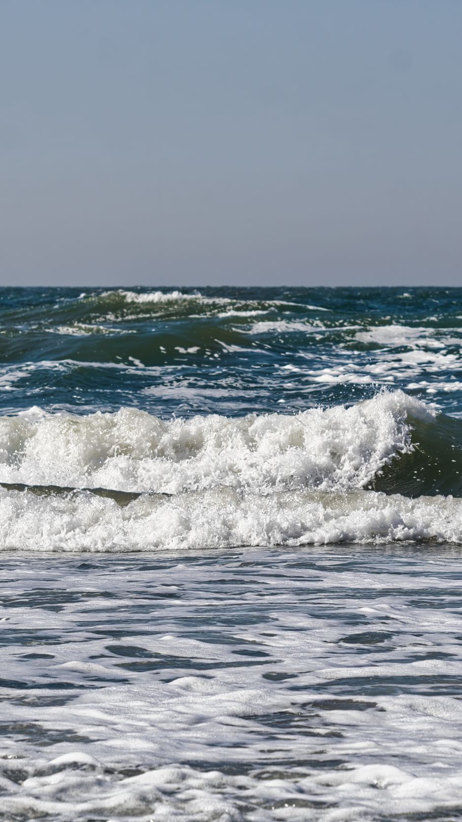 938x1668 Wallpaper sea, ocean, waves, horizon, landscape