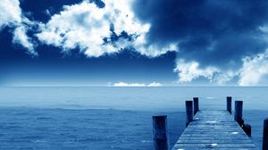 Preview wallpaper sea, pier, beautiful, sky, summer