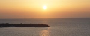 Preview wallpaper sea, pier, horizon, boats, sunset