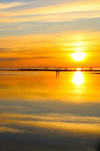 Preview wallpaper sea, pier, sunset, dark, sky