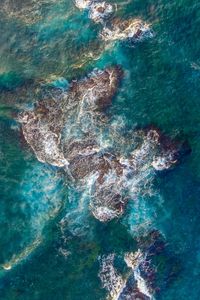 Preview wallpaper sea, reef, aerial view, waves, water