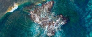 Preview wallpaper sea, reef, aerial view, waves, water