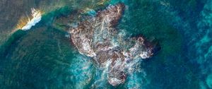 Preview wallpaper sea, reef, aerial view, waves, water