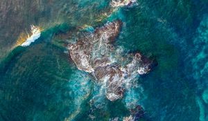 Preview wallpaper sea, reef, aerial view, waves, water