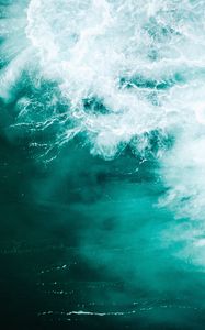 Preview wallpaper sea, reef, waves, surface, aerial view