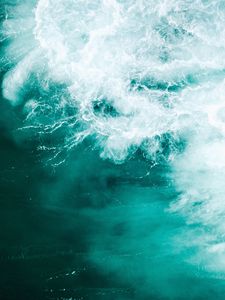 Preview wallpaper sea, reef, waves, surface, aerial view