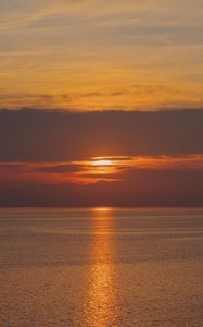 Preview wallpaper sea, reflection, sunset, horizon
