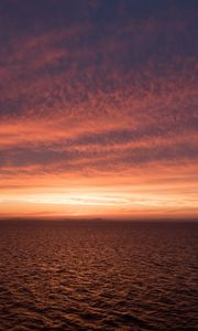 Preview wallpaper sea, ripples, horizon, sky, sunset
