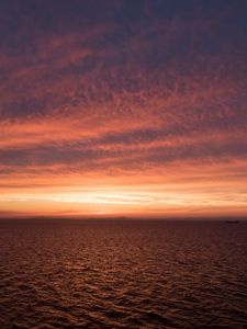 Preview wallpaper sea, ripples, horizon, sky, sunset