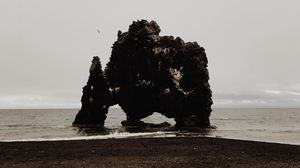 Preview wallpaper sea, rock, beach, water, coast