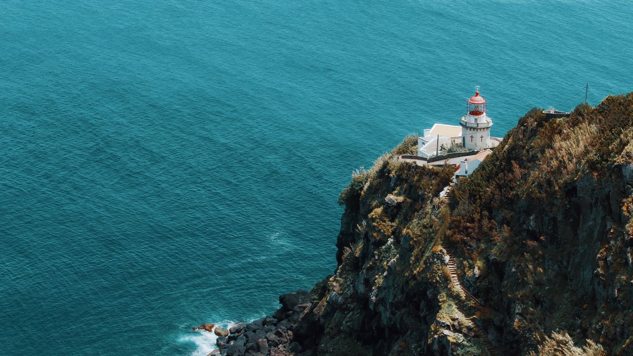 Wallpaper sea, rock, building, architecture, cliff