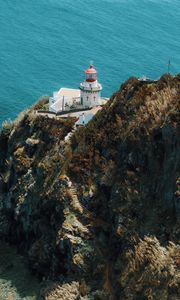 Preview wallpaper sea, rock, building, architecture, cliff