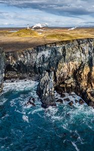 Preview wallpaper sea, rock, stones, lighthouse, nature