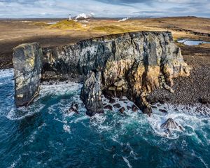 Preview wallpaper sea, rock, stones, lighthouse, nature
