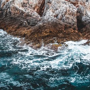 Preview wallpaper sea, rock, water, waves, stones