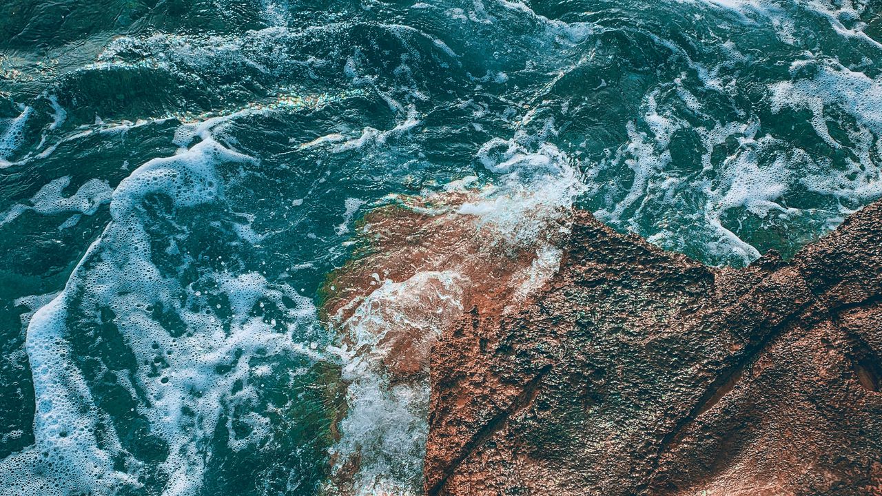Wallpaper sea, rock, waves, water, stone